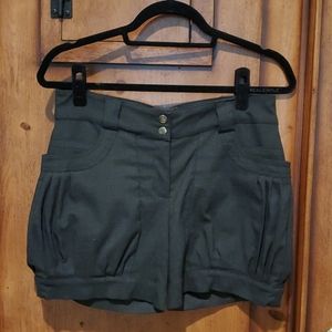Charcoal grey ruched shorts